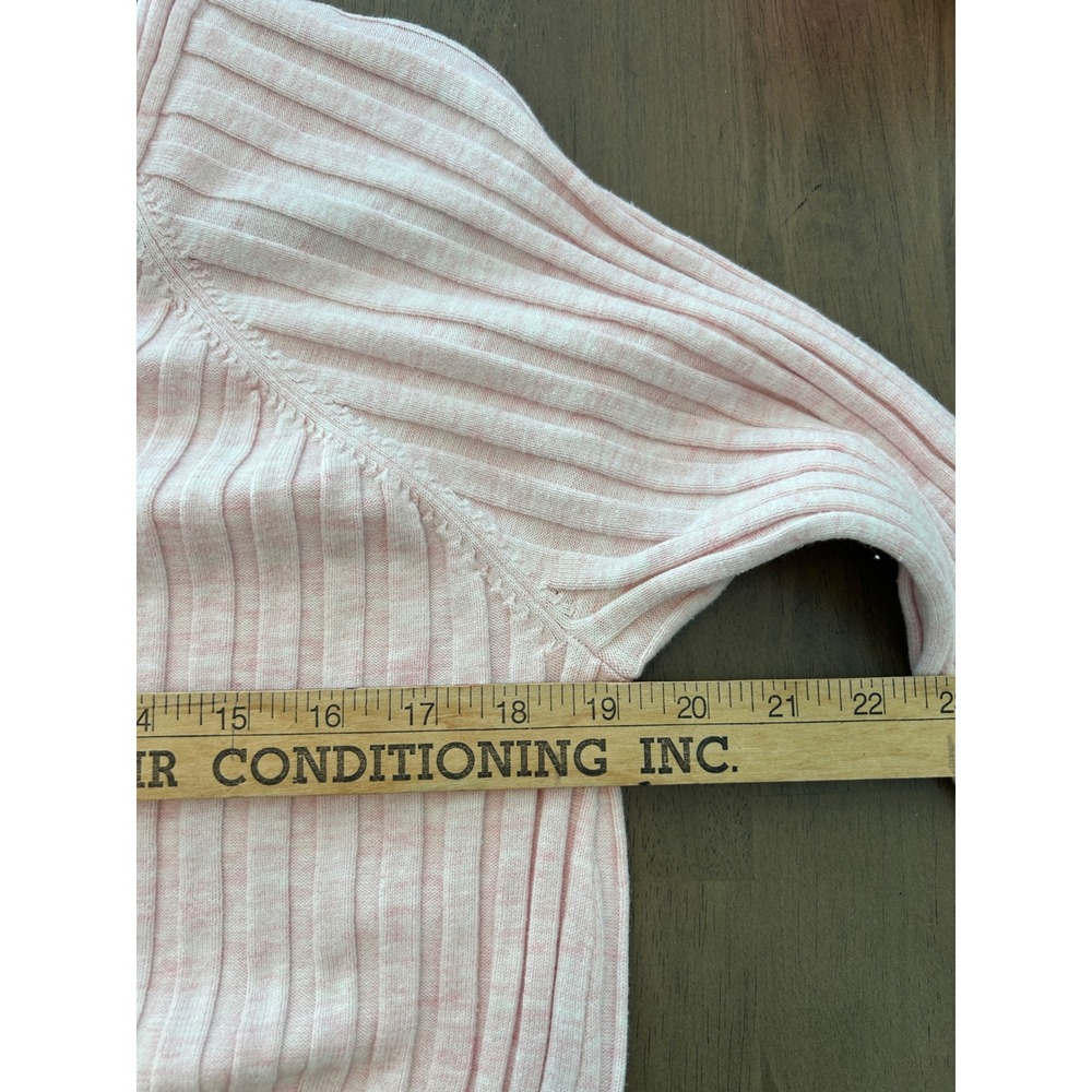 J. Jill Pink Marled Ribbed Knit Scoop Neck Raglan 3/4 Sleeve comfy Sweater Large - Picture 5 of 11